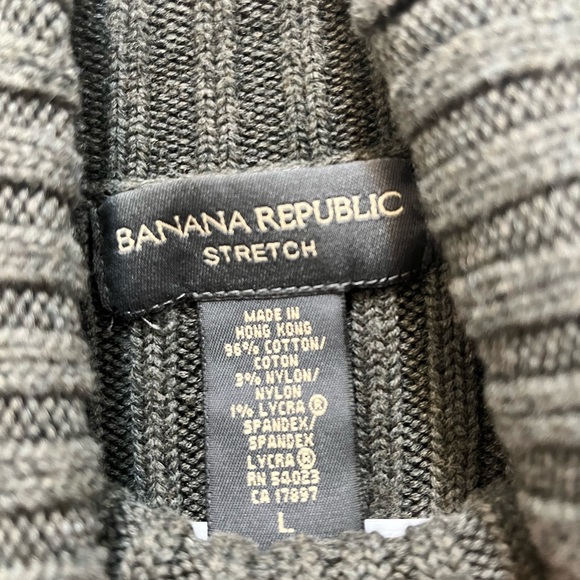 Banana Republic Cotton Ribbed Turtleneck Sweater Size Large - Picture 3 of 4